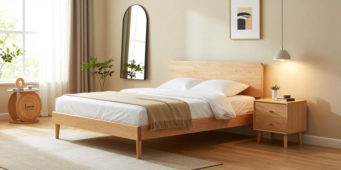 Stilvolles Schlafzimmer mit Zele Einzelbett und Nachttisch, das möbel deutschland online kaufen zeigt.
