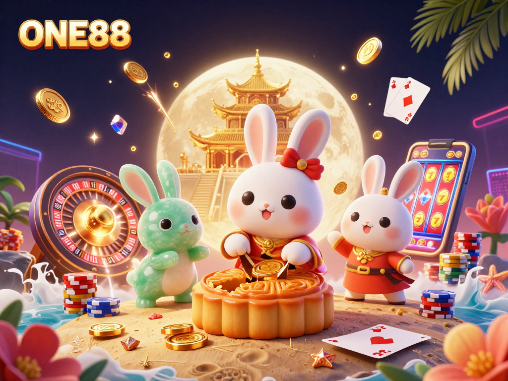 Experience exhilarating casino action with ONE88, featuring vivid 3D elements and dynamic gaming atmosphere.