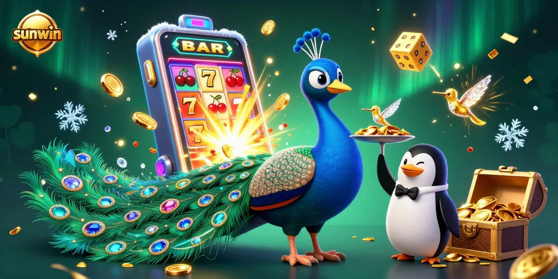 Experience the excitement of sunwin with a vibrant 3D casino scene bursting with jackpots and winning opportunities.