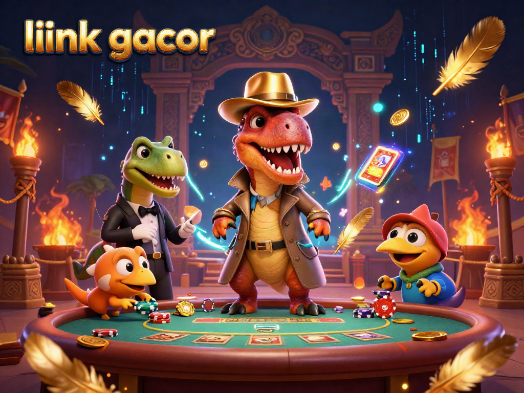 Experience the excitement at link gacor with a clever velociraptor at the blackjack table.
