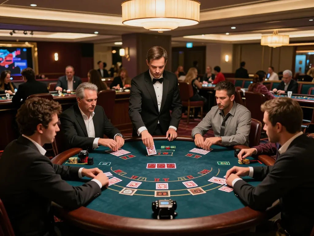 F168 players engaged in a thrilling blackjack game at a luxurious casino table.