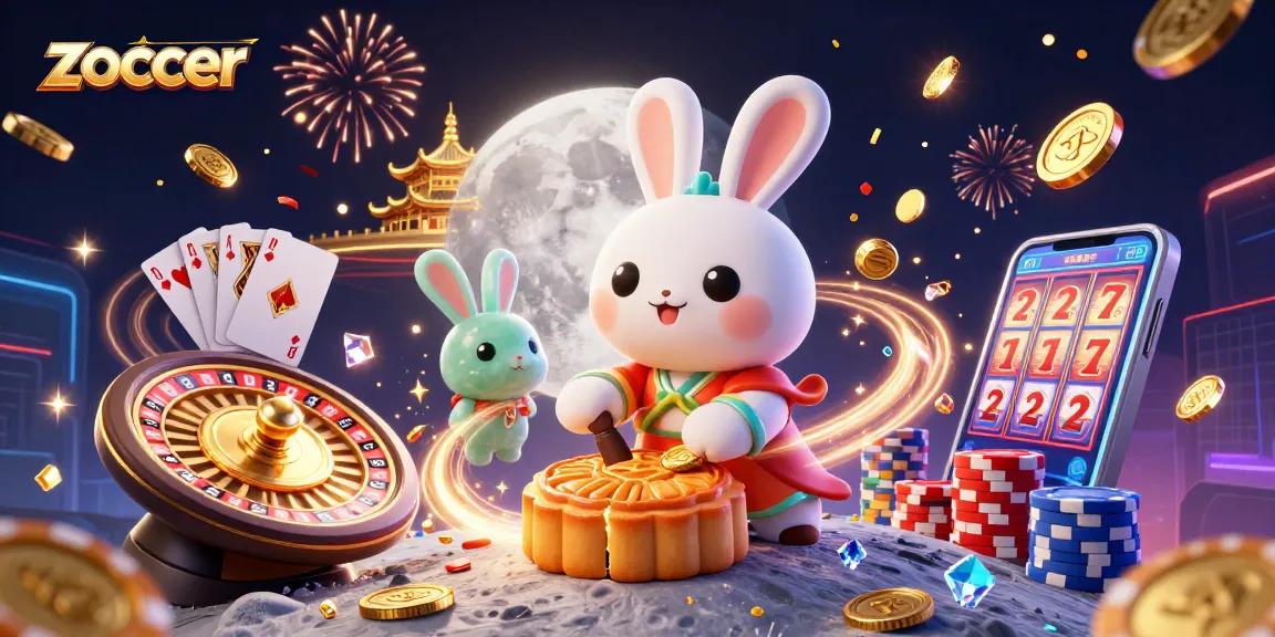 Zoccer transforms luck with poker chips in a vibrant lunar casino adventure.