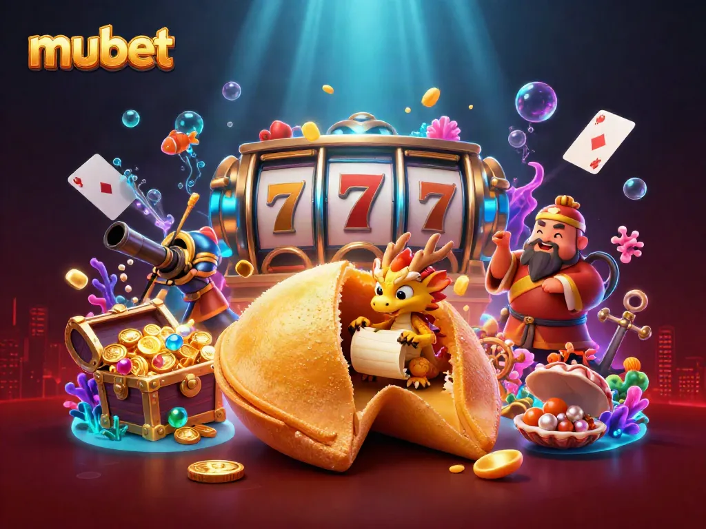 Spin the reels of Mubet's thrilling casino adventure with golden cookies and wise dragons.
