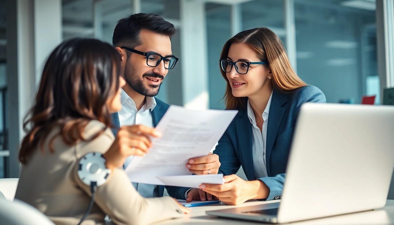 Headhunter IT berät Kunden in einem modernen Büro über Personalvermittlung.