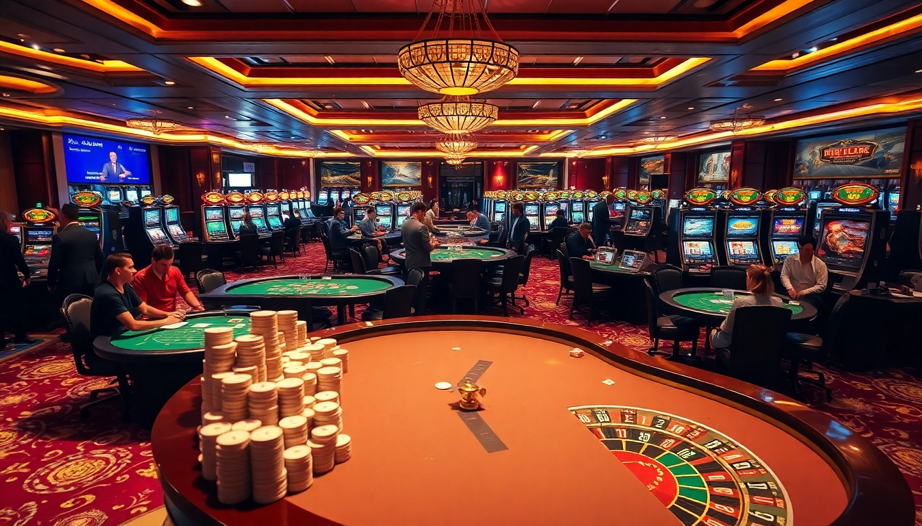 Experience the thrill of Express Lektorat services amid an exciting casino environment with busy gambling tables and focused players.
