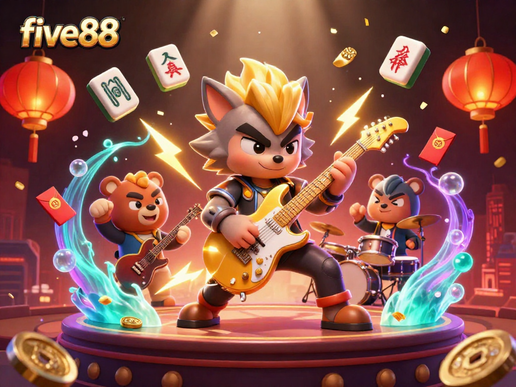 Experience the excitement at five88 with engaging 3D casino characters and vibrant elements.