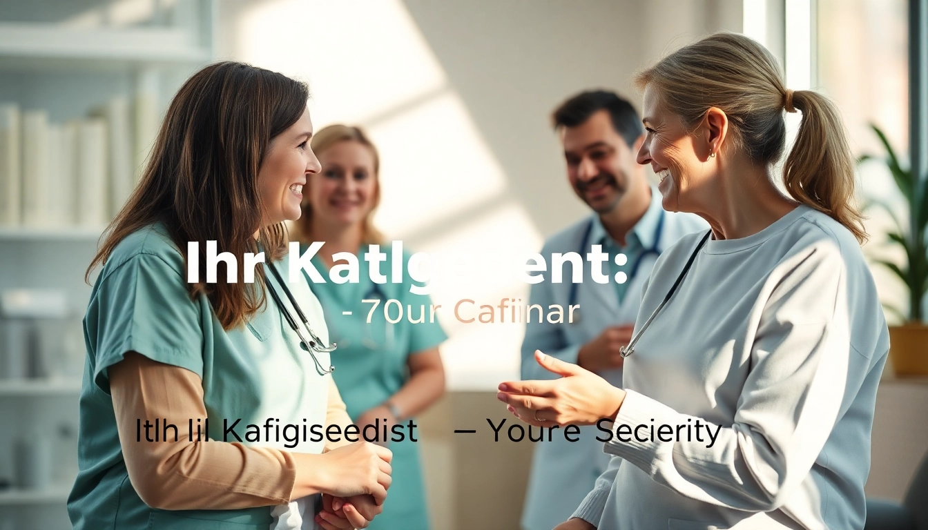Gestalten Sie effektive pflegedienst werbung mit freundlichem Pflegepersonal, das Patienten unterstützt.