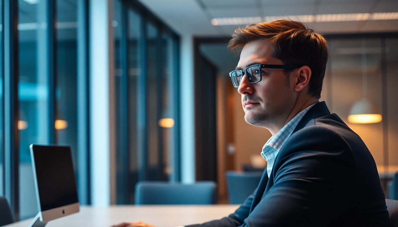 Headhunter führt ein diskretes Interview mit einem hochqualifizierten Kandidaten im modernen Büro.