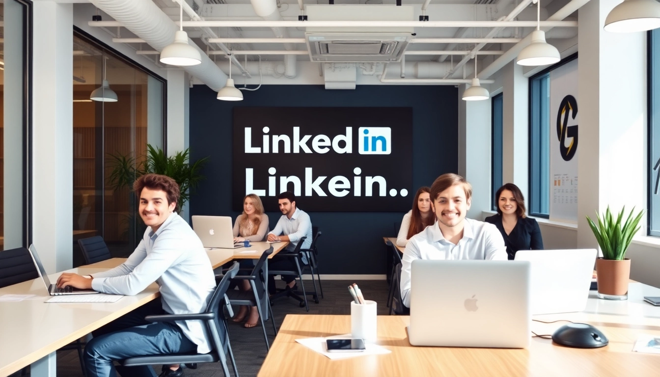Professionelle Mitarbeiter einer Linkedin Agentur bei der Erstellung strategischer Werbekampagnen