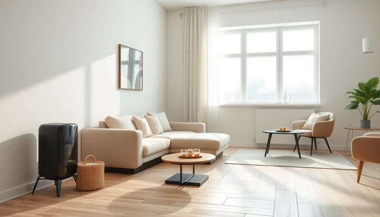 Efficiently using an akku staubsauger in a modern living room with bright lighting.