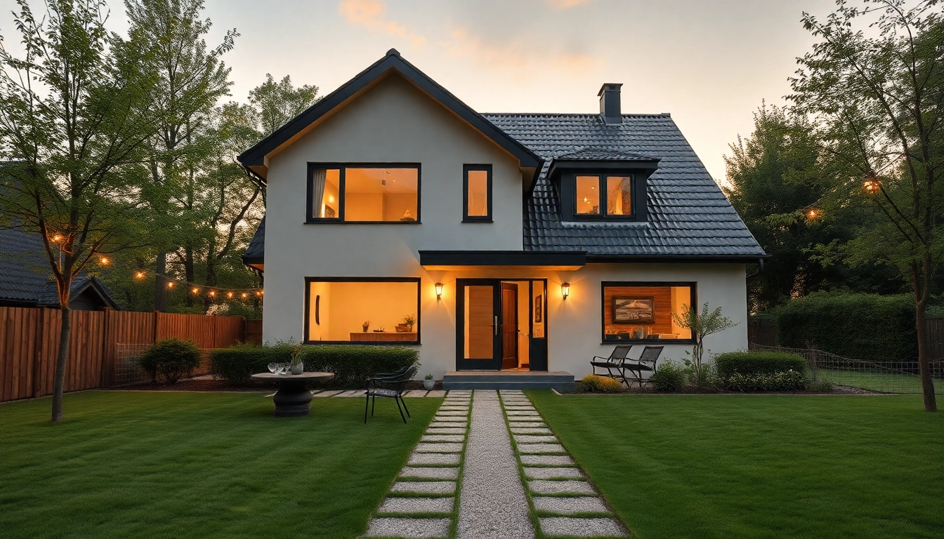 Ein wunderschönes Einfamilienhaus im Grünen zeigt das ideale Bild für einen Hauskauf.