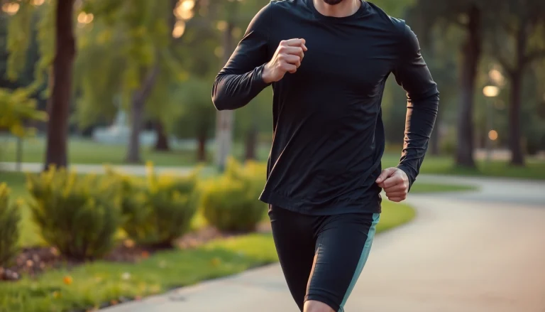 Joggender Sportler, der sich mit Hüftschmerzen beim Joggen auseinandersetzt und auf die richtige Haltung achtet.