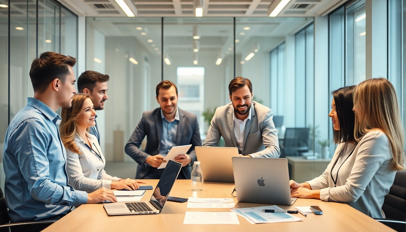 Erfahrene Außendienstmitarbeiter in einem modernen Büro, die Strategien zur Personalvermittlung Außendienst entwickeln.