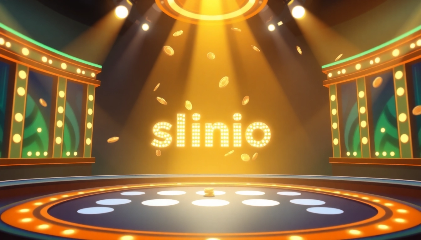 Erleben Sie das seriöse Plinko-Spiel in einer stilvollen Arena mit lebendigen Farben und ansprechender Beleuchtung.