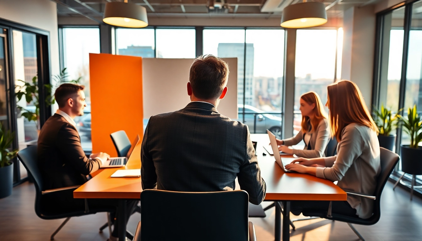 Interagierende Headhunter Düsseldorf in einem modernen Büro