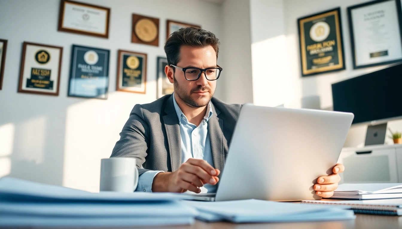 Headhunter IT in an office, reviewing candidates in a professional setting.