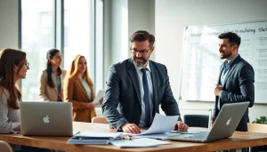 Headhunter IT in a dynamic office discussing recruitment strategies and technology.