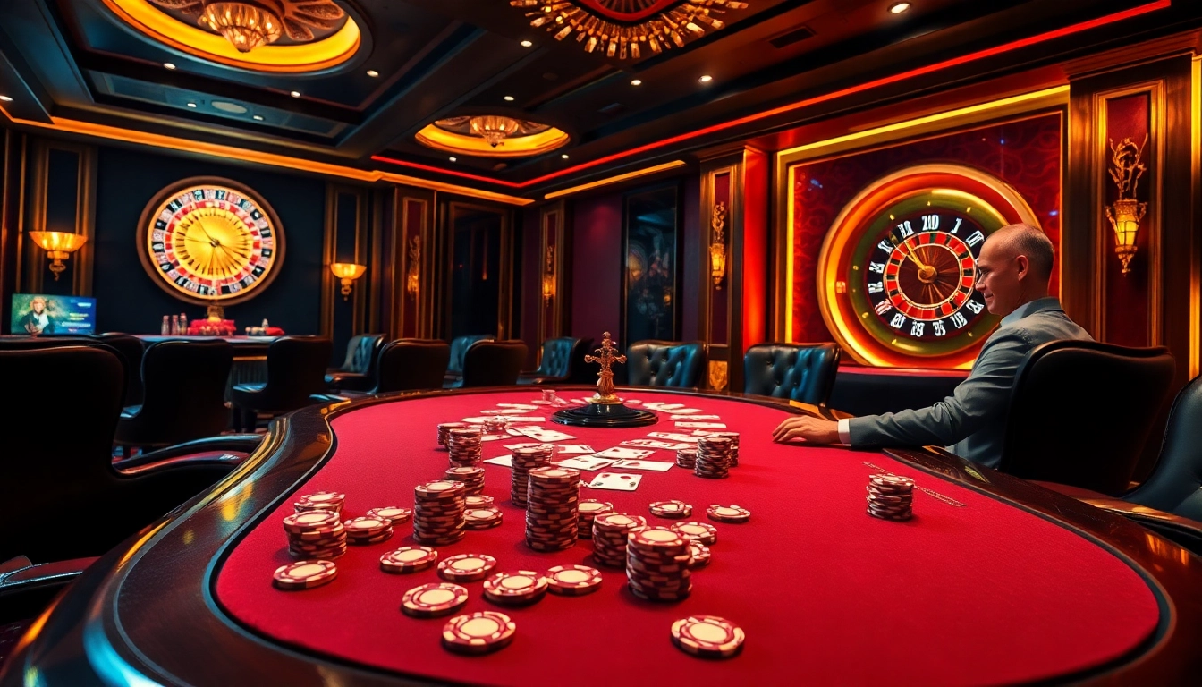 Experience the thrilling MM88 atmosphere with vibrant poker chips and a luxurious gaming table.