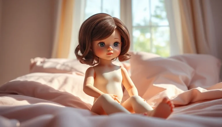 Ein faszinierendes Beispiel für Love Dolls in einem gemütlichen Schlafzimmer.